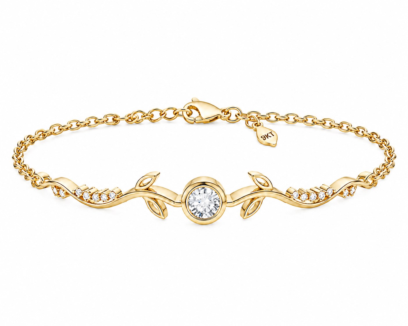 Vine and solitaire bracelet