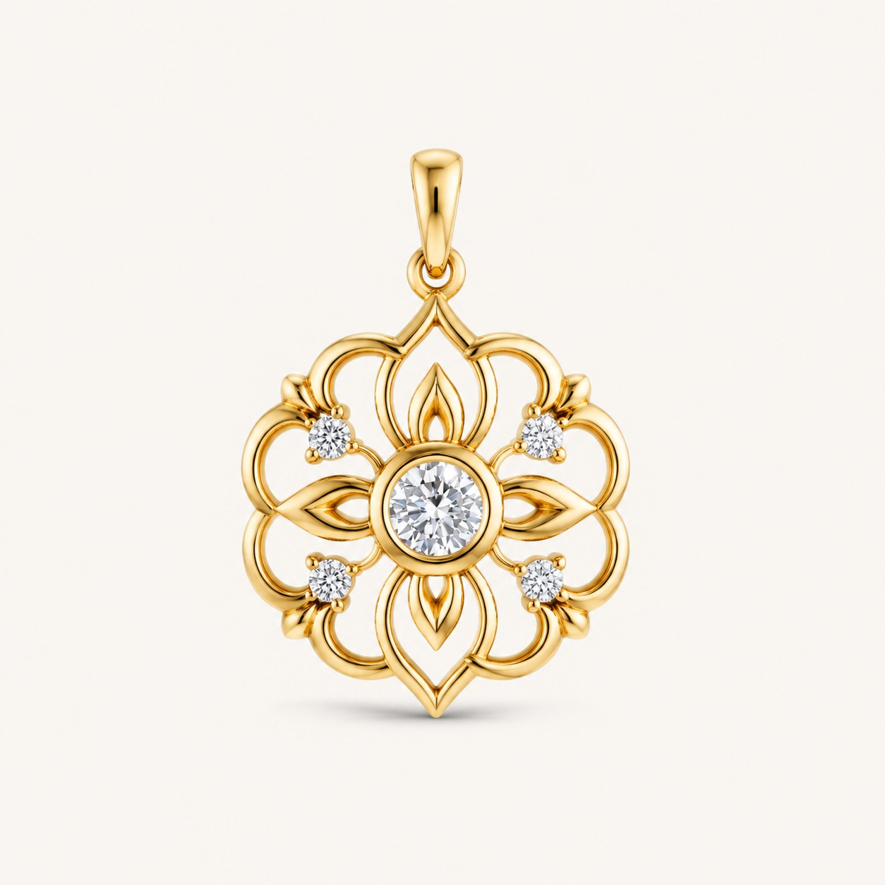 Floral mandala pendant
